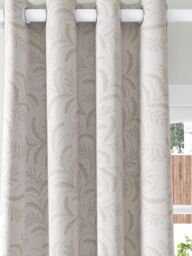 John Lewis Jouvene Weave Pair Blackout/Thermal Lined Eyelet Curtains, Natural