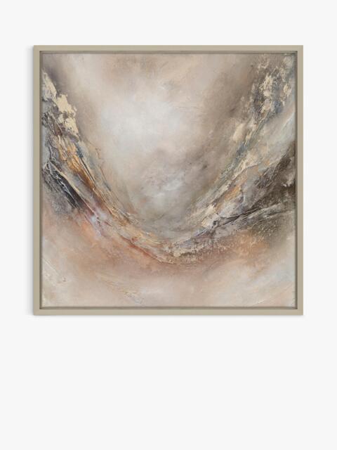 John Lewis Yharnna 'Flow of Eternity' Framed Canvas Print, 106 x 106cm, Champagne Neutral - image 1