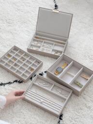 Stackers Raffia Top Classic Jewellery Box, Set of 4 - thumbnail 2