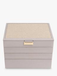 Stackers Raffia Top Classic Jewellery Box, Set of 4 - thumbnail 1