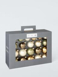 John Lewis Glass Baubles, Box of 42, Gold/Green/Cream - thumbnail 3