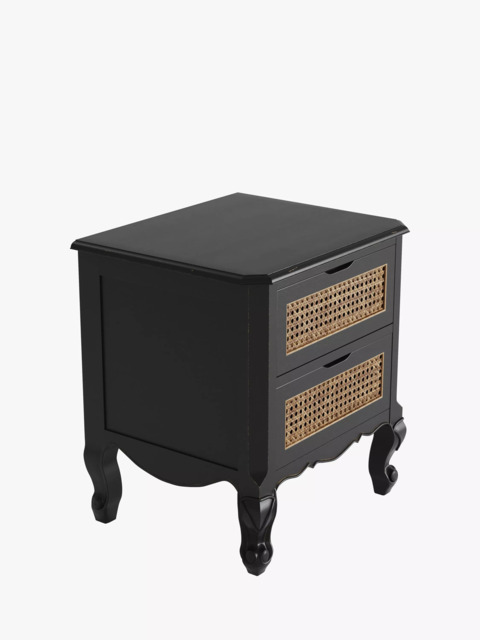 Laura Ashley Montpellier 2 Drawer Bedside Table, Black - image 1