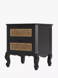 Laura Ashley Montpellier 2 Drawer Bedside Table, Black - thumbnail 3