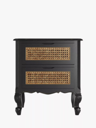Laura Ashley Montpellier 2 Drawer Bedside Table, Black - thumbnail 2