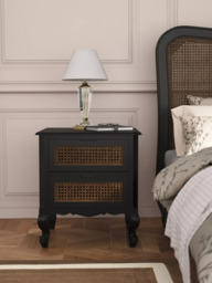 Laura Ashley Montpellier 2 Drawer Bedside Table, Black - thumbnail 5