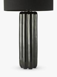 Där Hebron Glazed Ceramic Base Table Lamp, Black - thumbnail 3