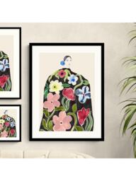 John Lewis La Poire 'Rose Coat' Framed Print & Mount, Pink/Green - thumbnail 2