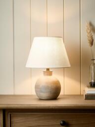 John Lewis Emi Mango Wood Table Lamp Base, White Washed - thumbnail 2