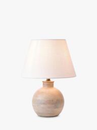 John Lewis Emi Mango Wood Table Lamp Base, White Washed - thumbnail 3