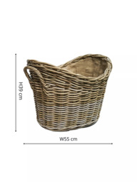 Ivyline Natural Wicker Oval Log Basket - thumbnail 4