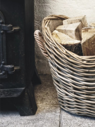Ivyline Natural Wicker Oval Log Basket - thumbnail 5