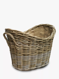 Ivyline Natural Wicker Oval Log Basket - thumbnail 1
