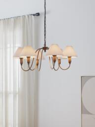 John Lewis Candelabra 6 Arm Ceiling Light, Antique Bronze - thumbnail 2