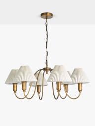 John Lewis Candelabra 6 Arm Ceiling Light, Antique Bronze - thumbnail 3