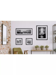 Brookpace Lascelles 'New York Skyline At Night' Framed Print & Mount, 38 x 101cm, Black/White - thumbnail 2