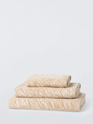 John Lewis Zebra Print Towels, Camel - thumbnail 1