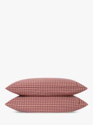 Piglet in Bed Gingham Washed Cotton Bedding, Fig/Blush Pink - thumbnail 5