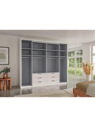 John Lewis Osaka 2.5m Bi-Fold Wardrobe with 2 Glass Doors, 4 Mirrored Doors & 6 Glass Drawers - thumbnail 5