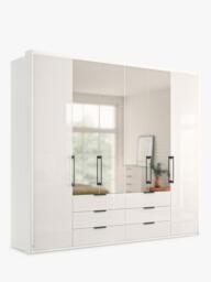 John Lewis Osaka 2.5m Bi-Fold Wardrobe with 2 Glass Doors, 4 Mirrored Doors & 6 Glass Drawers - thumbnail 2