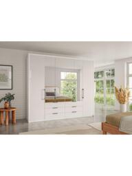 John Lewis Osaka 2.5m Bi-Fold Wardrobe with 2 Glass Doors, 4 Mirrored Doors & 6 Glass Drawers - thumbnail 3