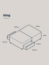 Silentnight Non-Sprung 2 Drawer Upholstered Divan Base, King Size - thumbnail 5