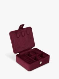 TUTTI Refine Mini Jewellery Box, Burgundy Suede - thumbnail 1