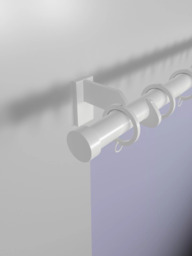 John Lewis Made to Order Select Curtain Pole with Rings and Stud Finial, Wall Fix, Dia.25mm - thumbnail 4