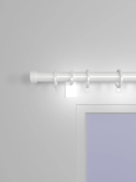 John Lewis Made to Order Select Curtain Pole with Rings and Stud Finial, Wall Fix, Dia.25mm - thumbnail 3