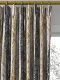 Harlequin Walchia Made to Measure Curtains or Roman Blind, Charcoal/Mocha/Brass - thumbnail 2