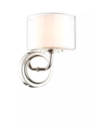Laura Ashley Southwell Glass Wall Light, Polished Chrome - thumbnail 3