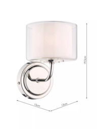 Laura Ashley Southwell Glass Wall Light, Polished Chrome - thumbnail 5