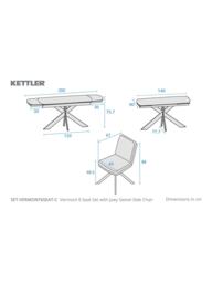 KETTLER Vermont 6-8 Seat Dining Set, Grey - thumbnail 4