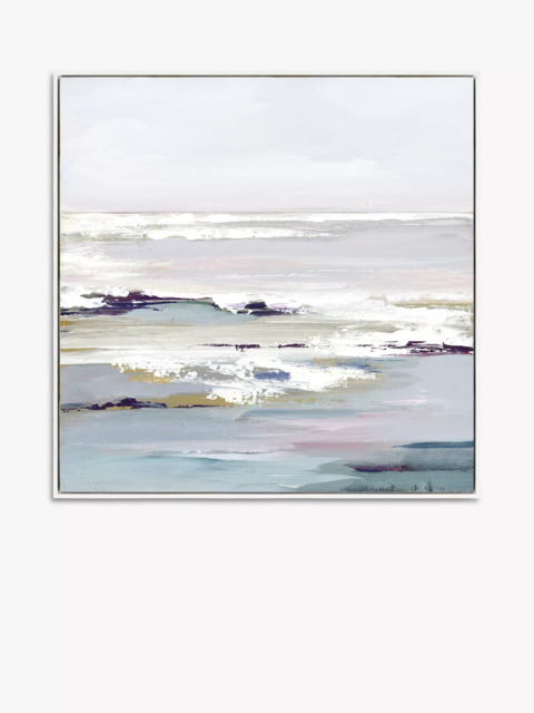 John Lewis Valeria Mravyan 'Purple Tides II' Framed Canvas Print, 106 x 106cm, Purple - image 1