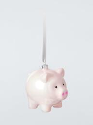 John Lewis The Enthusiast Piggy Bank Bauble, Pink