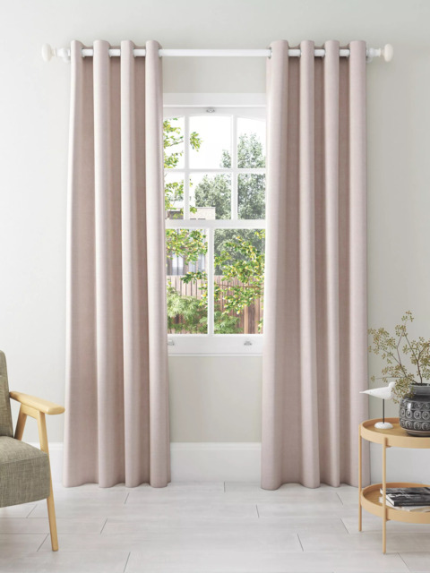 John Lewis Textured Weave Pair Blackout Lined Eyelet Curtains - image 1