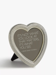 "John Lewis Eugenie Diamond Heart Photo Frame, 4 x 4"" (10 x 10cm), Silver"