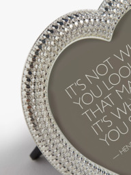 "John Lewis Eugenie Diamond Heart Photo Frame, 4 x 4"" (10 x 10cm), Silver" - thumbnail 2