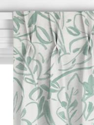 John Lewis Printed Leaves Made to Measure Curtains or Roman Blind, Dusty Green - thumbnail 5