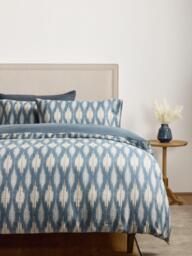 John Lewis Alta Pure Cotton Weave Duvet Cover Set, Blue - thumbnail 6