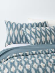 John Lewis Alta Pure Cotton Weave Duvet Cover Set, Blue - thumbnail 1
