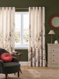 Laura Ashley Attleton Pair Lined Eyelet Curtains - thumbnail 1