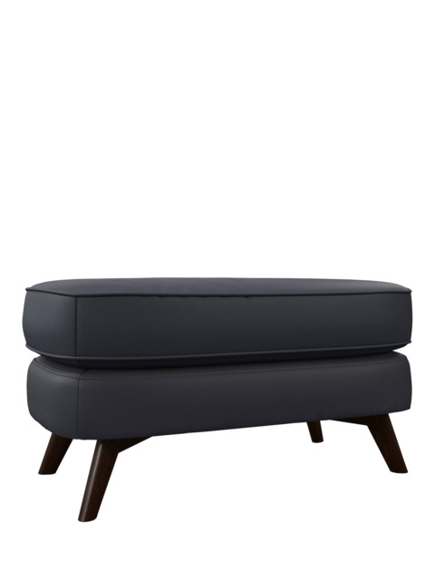 John Lewis Barbican Leather Footstool, Dark Leg - image 1