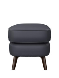 John Lewis Barbican Leather Footstool, Dark Leg - thumbnail 3