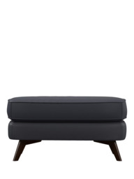John Lewis Barbican Leather Footstool, Dark Leg - thumbnail 5
