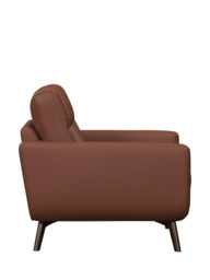 John Lewis Barbican Leather Armchair, Dark Leg - thumbnail 3