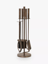 Ivyline Fireplace Tools Set Round, Antique Copper - thumbnail 2