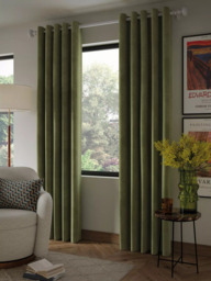 John Lewis Velvet Pair Lined Eyelet Curtains - thumbnail 4