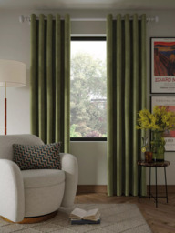 John Lewis Velvet Pair Lined Eyelet Curtains - thumbnail 3