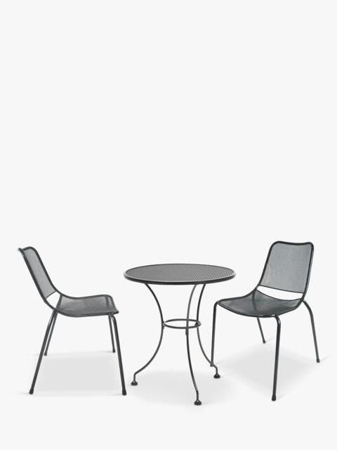 KETTLER Arna 2-Seater Round Garden Bistro Table & Chairs Set, Dark Grey - image 1