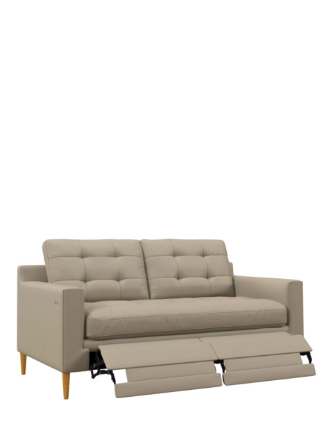 John Lewis Draper II Motion Medium 2 Seater Leather Sofa, Light Leg - image 1